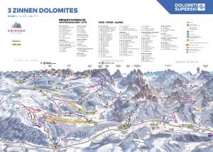 Skimap 3 cime dolomiti 3 zinnen Alta Pusteria