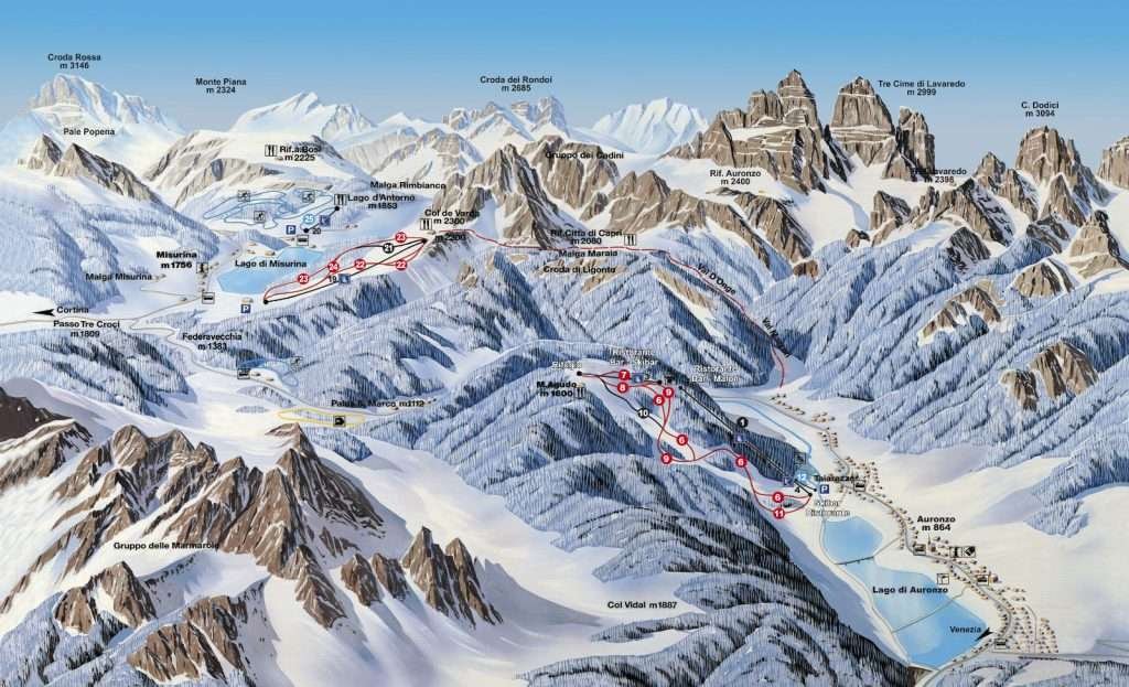 skimap auronzo di cadore monte agudo