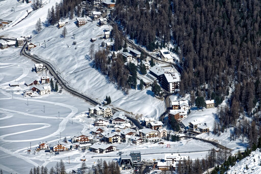 Solda in inverno vista dall'alto